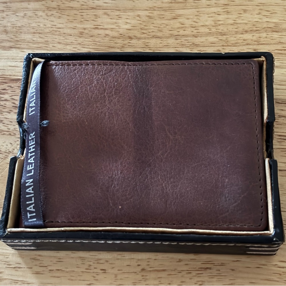 Perry Ellis Rich Brown Leather Wallet